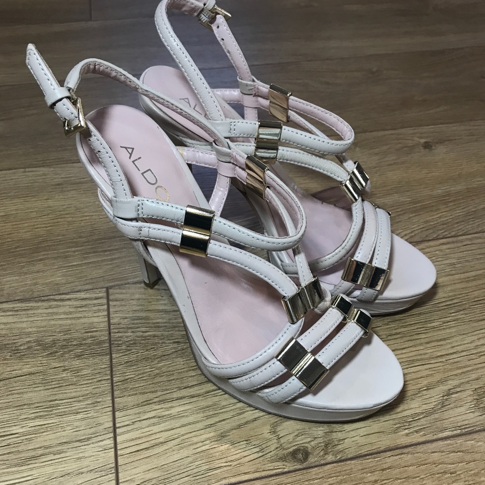 light pink and gold high heels